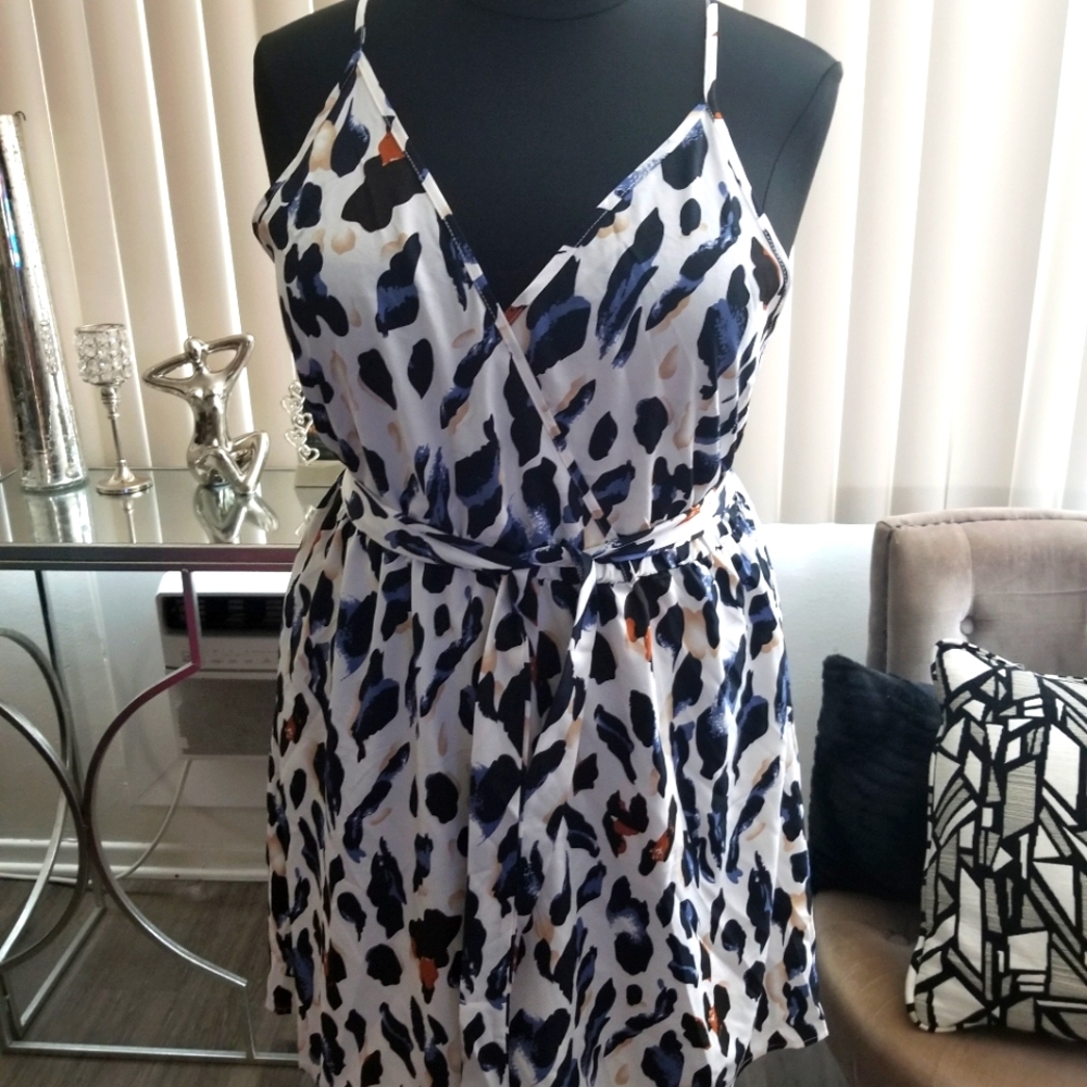 Plus Allover Print Belted Camie Dress